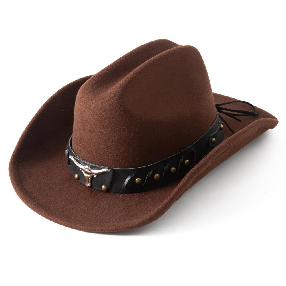 7902 Cowboy Hat and with Shapeable Wide Brim Felt Western Hats for Cowboys